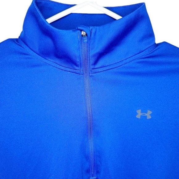Under Armour Running Pullover Half Zip Jacket Royal Blue Semi-fitted Heat Gear - Picture 2 of 9